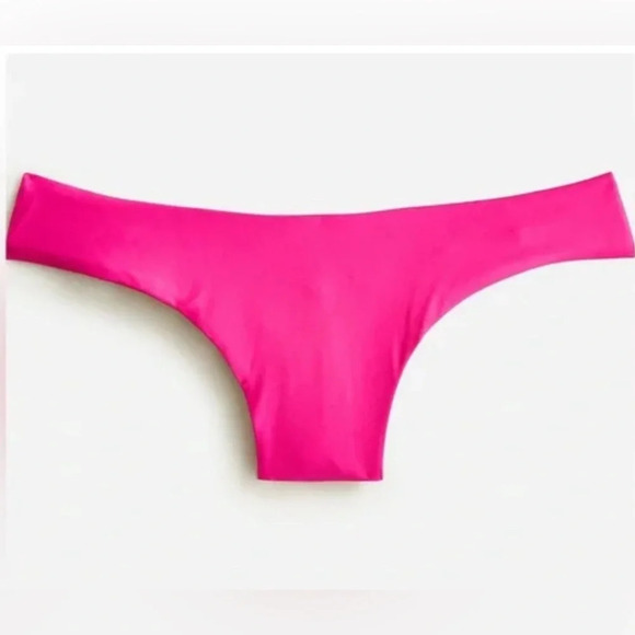J.Crew Pink Curved Waist Cheeky Bikini Bottom Size Medium - Picture 1 of 3